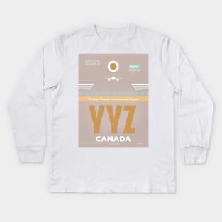 YYZ CANADA Toronto airport code Kids Long Sleeve T-Shirt